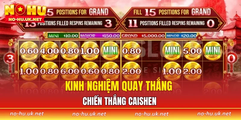Kinh nghiệm quay thắng chiến thắng Caishen